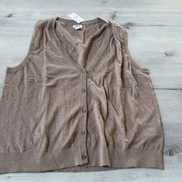 J.Crew Button-front sweater-vest tan size XL NWT in packaging - Picture 2 of 4
